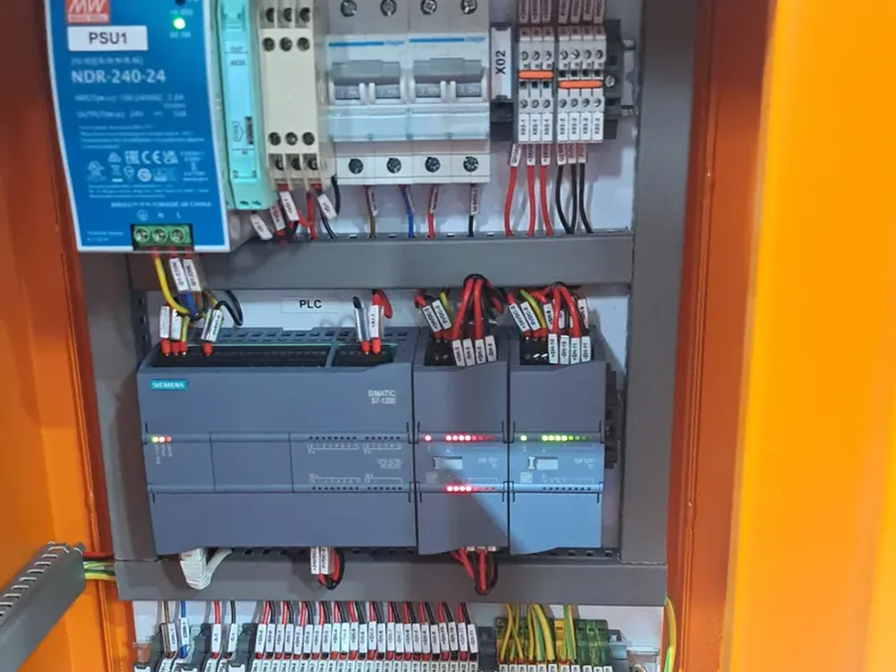 PHASECON thyristor control cards mounted inside an industrial control panel